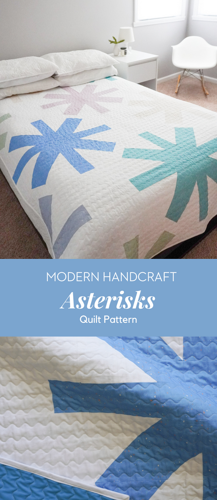 Asterisks Quilt / Blue Terrazzo Version - Modernhandcraft.com