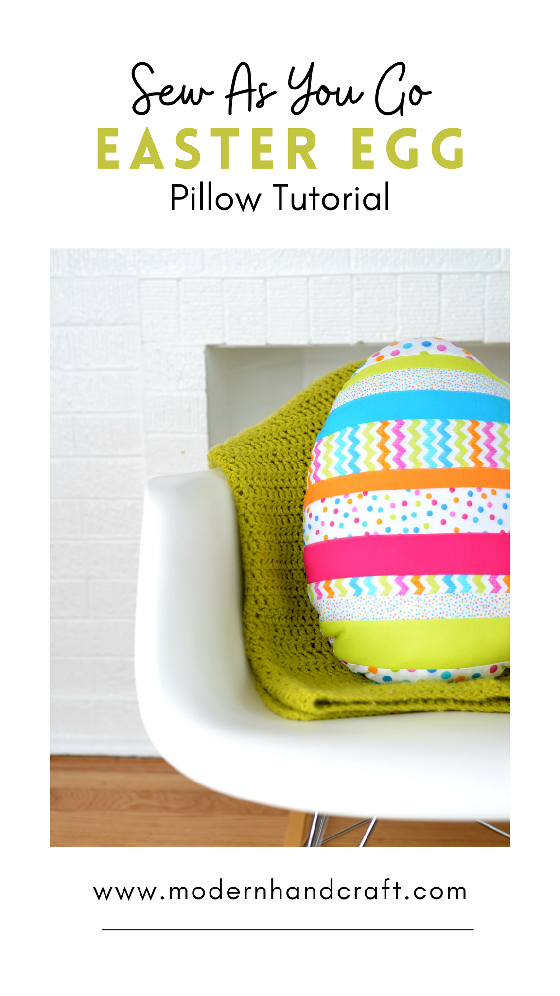 Sew As You Go Easter Egg Pillow / Tutorial by Modernhandcraft.com