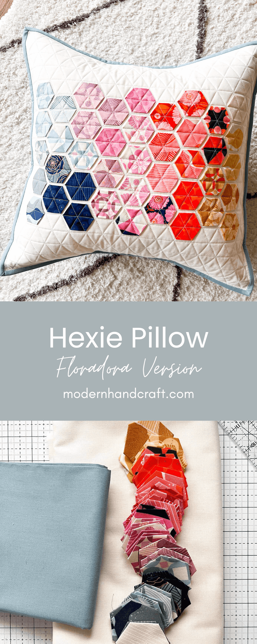 Hexie Pillow - Floradora Version by Modern Handcraft