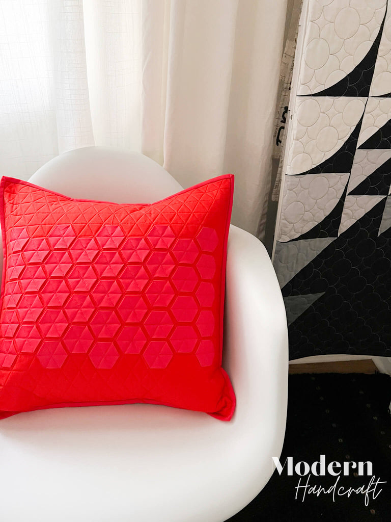 Kona Color of the year - COTY 2023 Hexie Pillow by Modern Handcraft