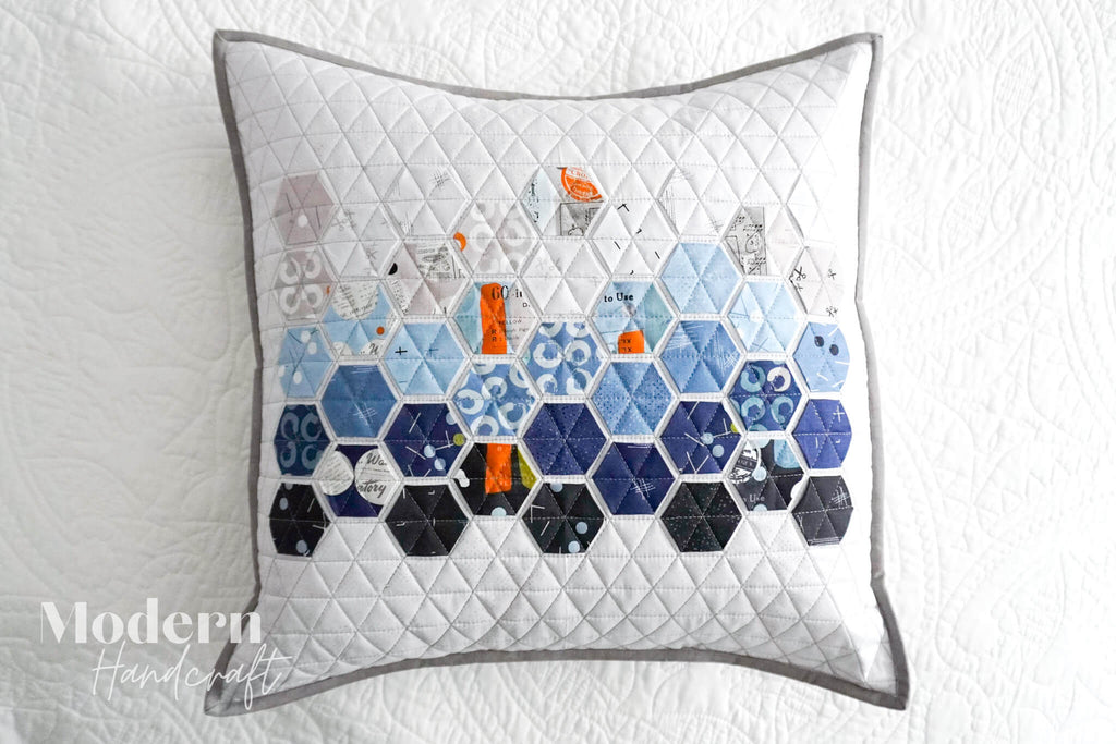 Hexie Pillow - Bluish Version by Modern Handcraft