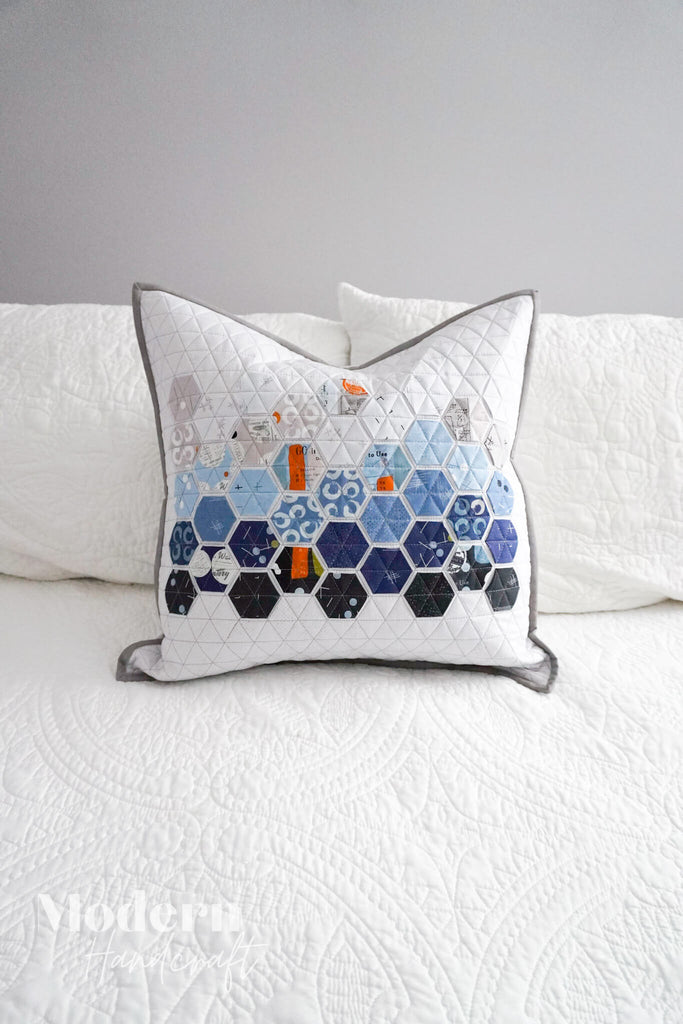 Hexie Pillow - Bluish Version by Modern Handcraft