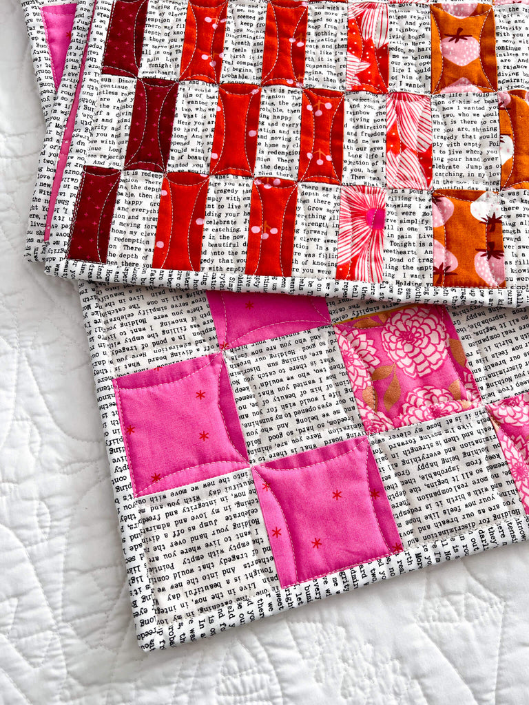 Illusion Quilt by ModernHandcraft.com Ruby Star and Text Version