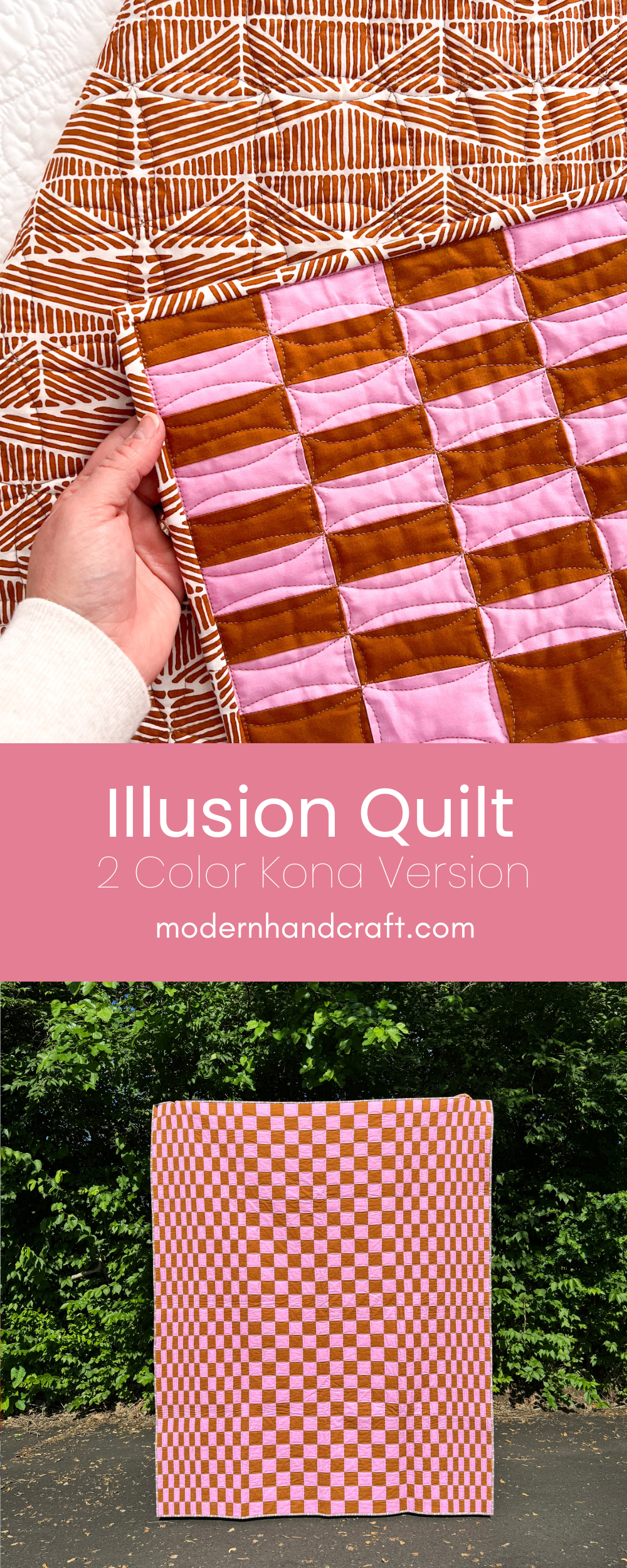 Illusion Quilt - 2 Color Kona Version by Modern Handcraft