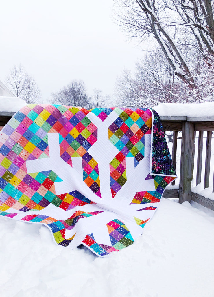 Snowflake Quilt / Scrappy Ombre Version - Modernhandcraft.com