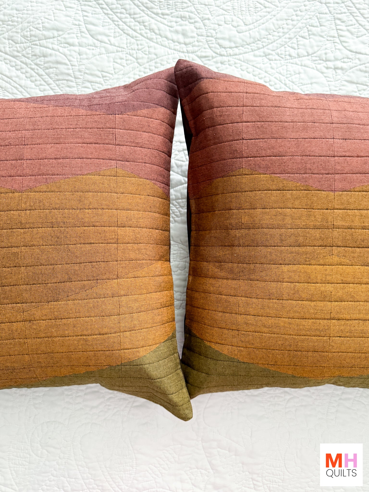 Ranges Pattern Pillow Pairs - Chambray Nocturne Version by Modern Handcraft