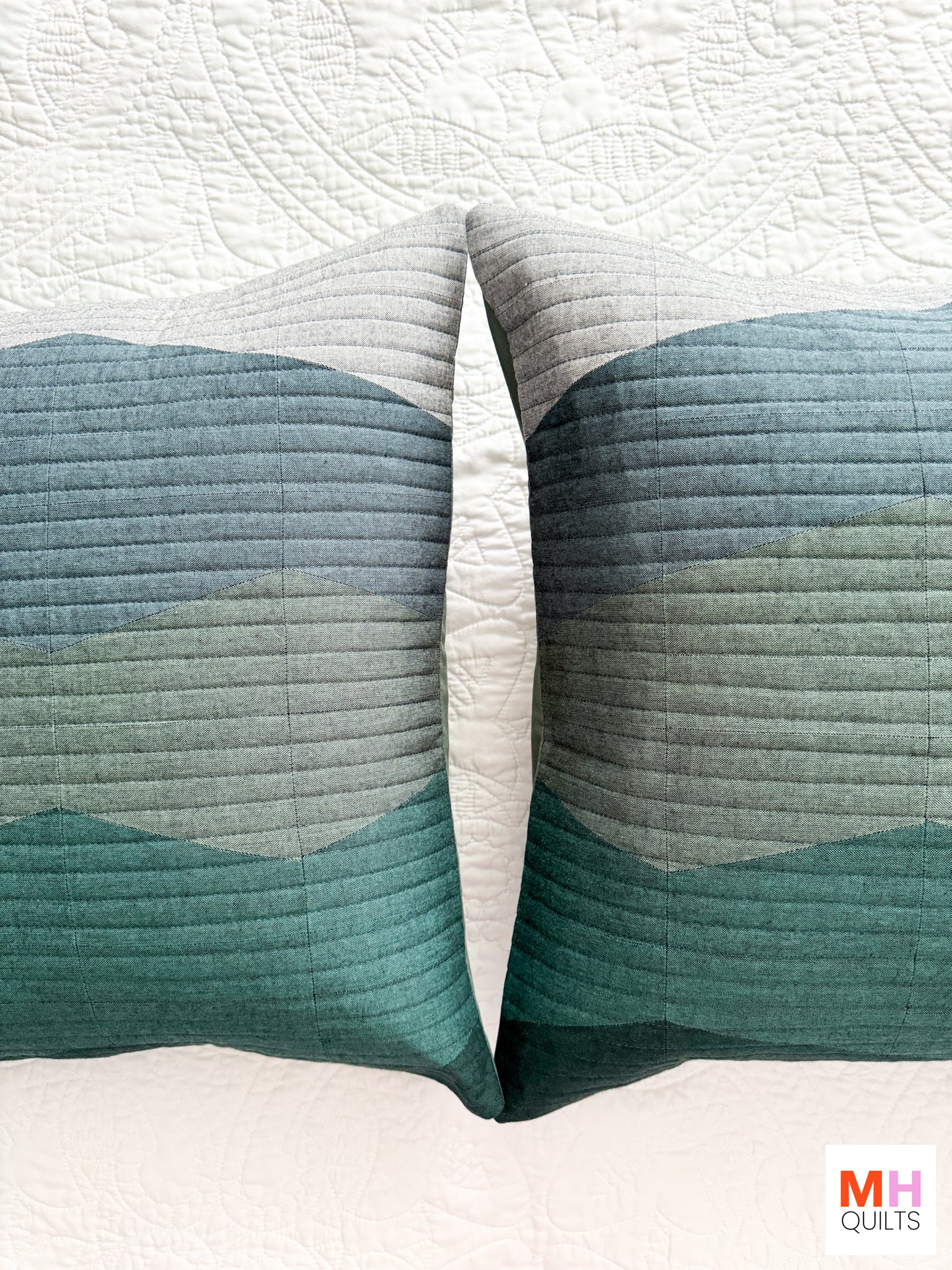 Ranges Pattern Pillow Pairs - Chambray Nocturne Version by Modern Handcraft