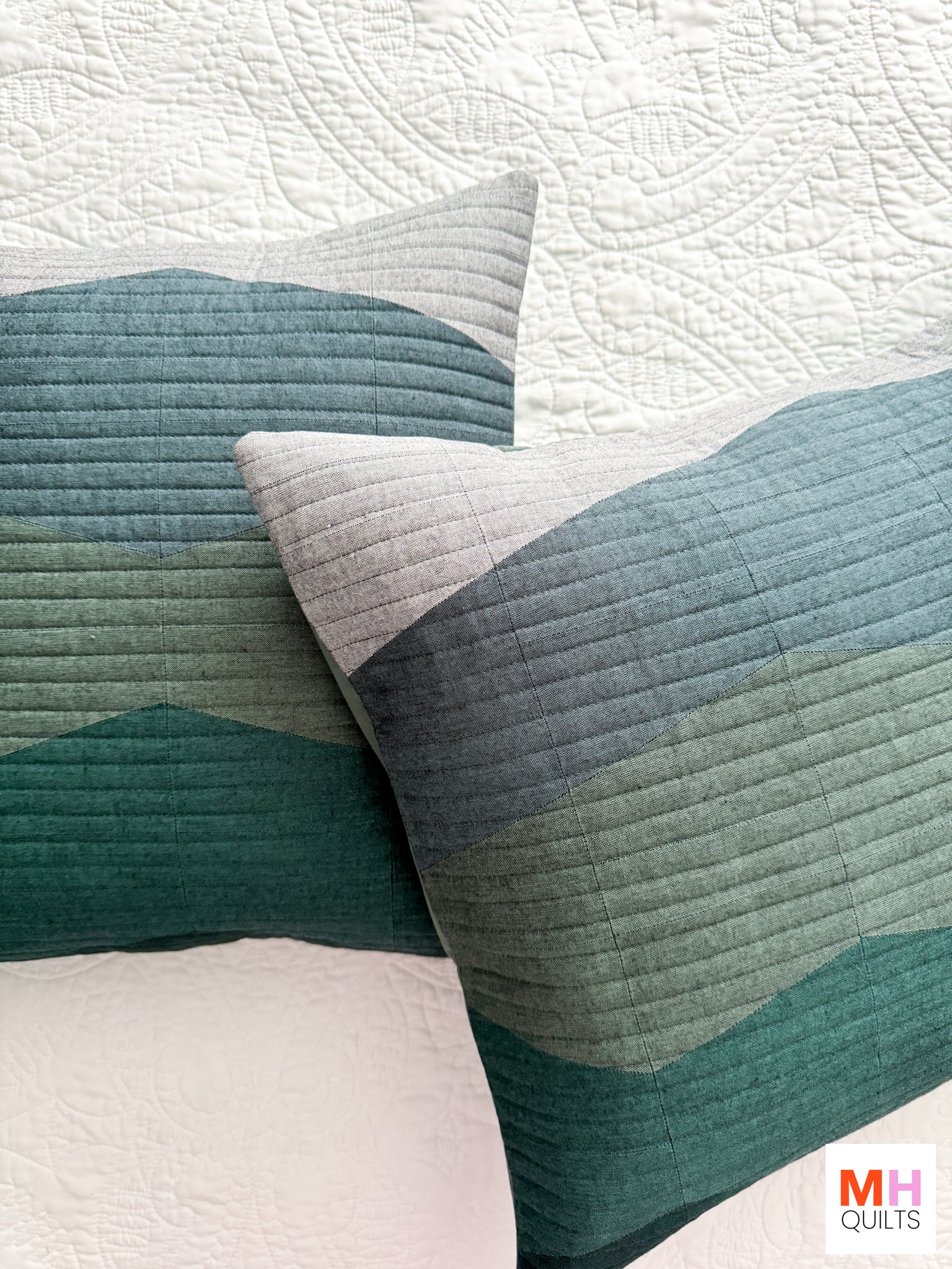 Ranges Pattern Pillow Pairs - Chambray Nocturne Version by Modern Handcraft