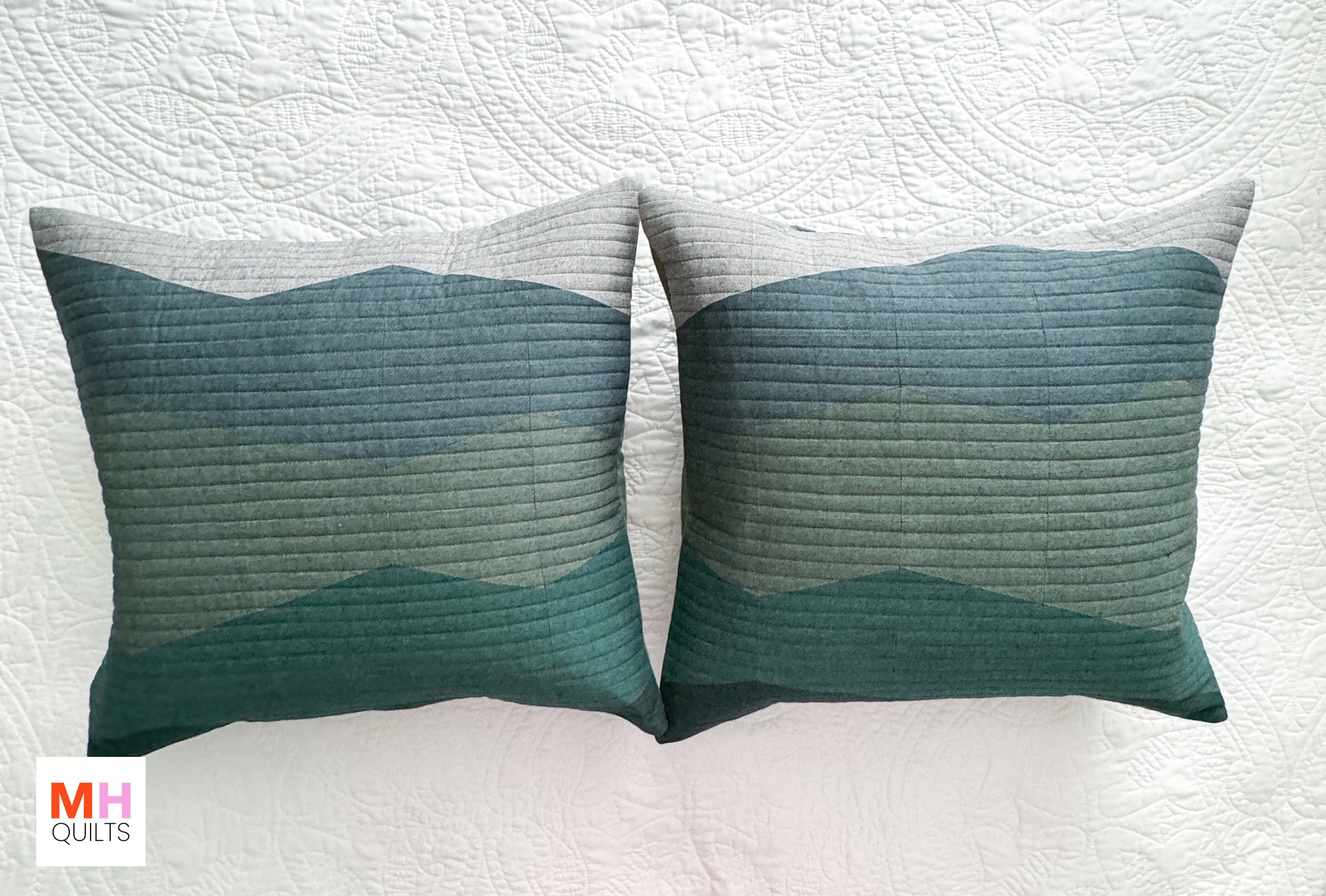 Ranges Pattern Pillow Pairs - Chambray Nocturne Version by Modern Handcraft