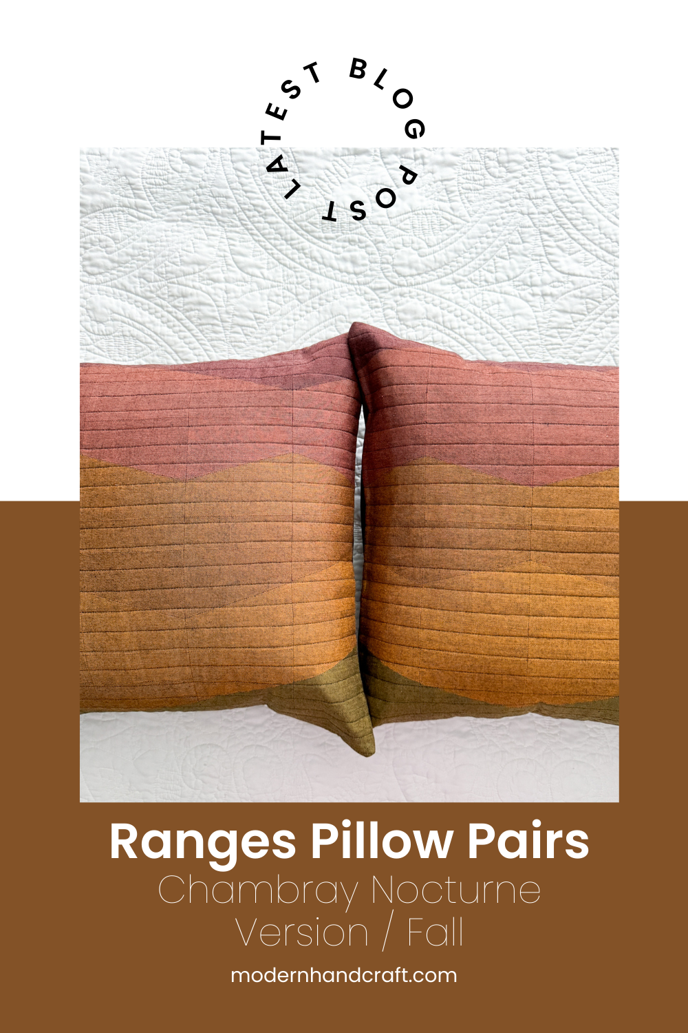 Ranges Pattern Pillow Pairs - Chambray Nocturne Version by Modern Handcraft