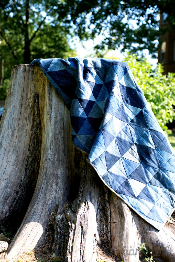 Denim Triangle Quilt - Modernhandcraft.com