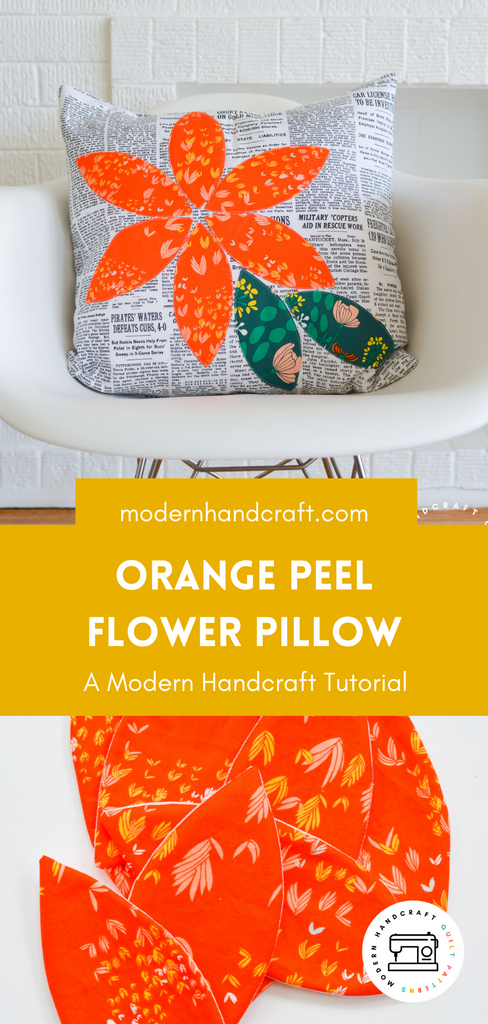 Orange Peel Flower Pillows / Tutorial - Modernhandcraft.com