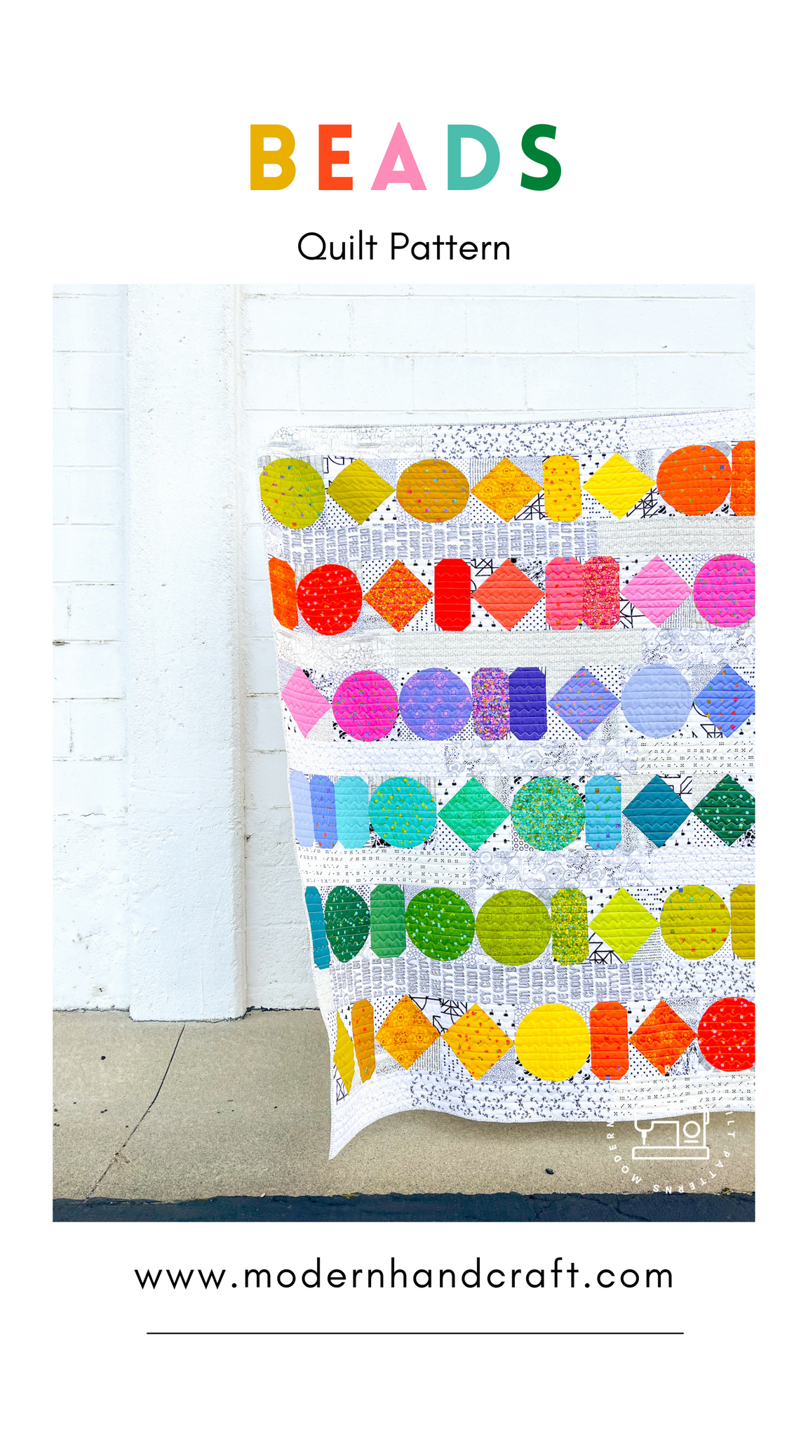 Beads Quilt / Rainbow Scrappy Version - Modernhandcraft.com