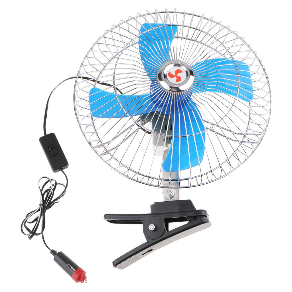 12V 10 inch Car Mini Electric Fan Strong Wind Car Fan Car Air Conditioner Low Noise Portable Auto Air Cooling Fan Semi-closed - arythe