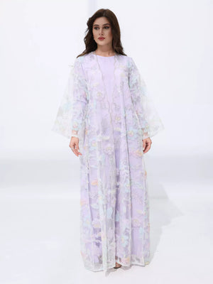 Embellished Luxury Abaya Pastel Floral - Sowears