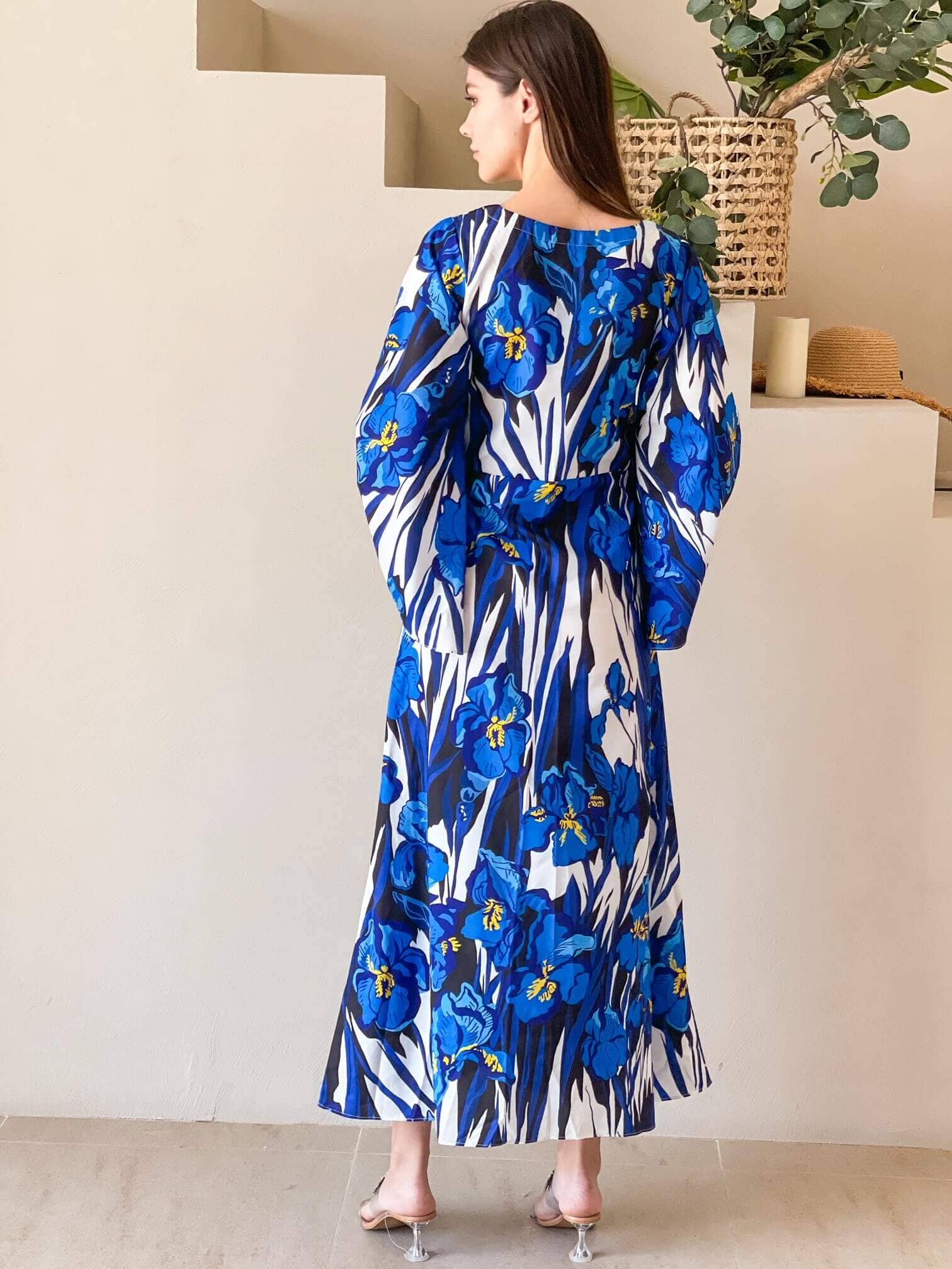 Allure - Blue Floral Long Dress