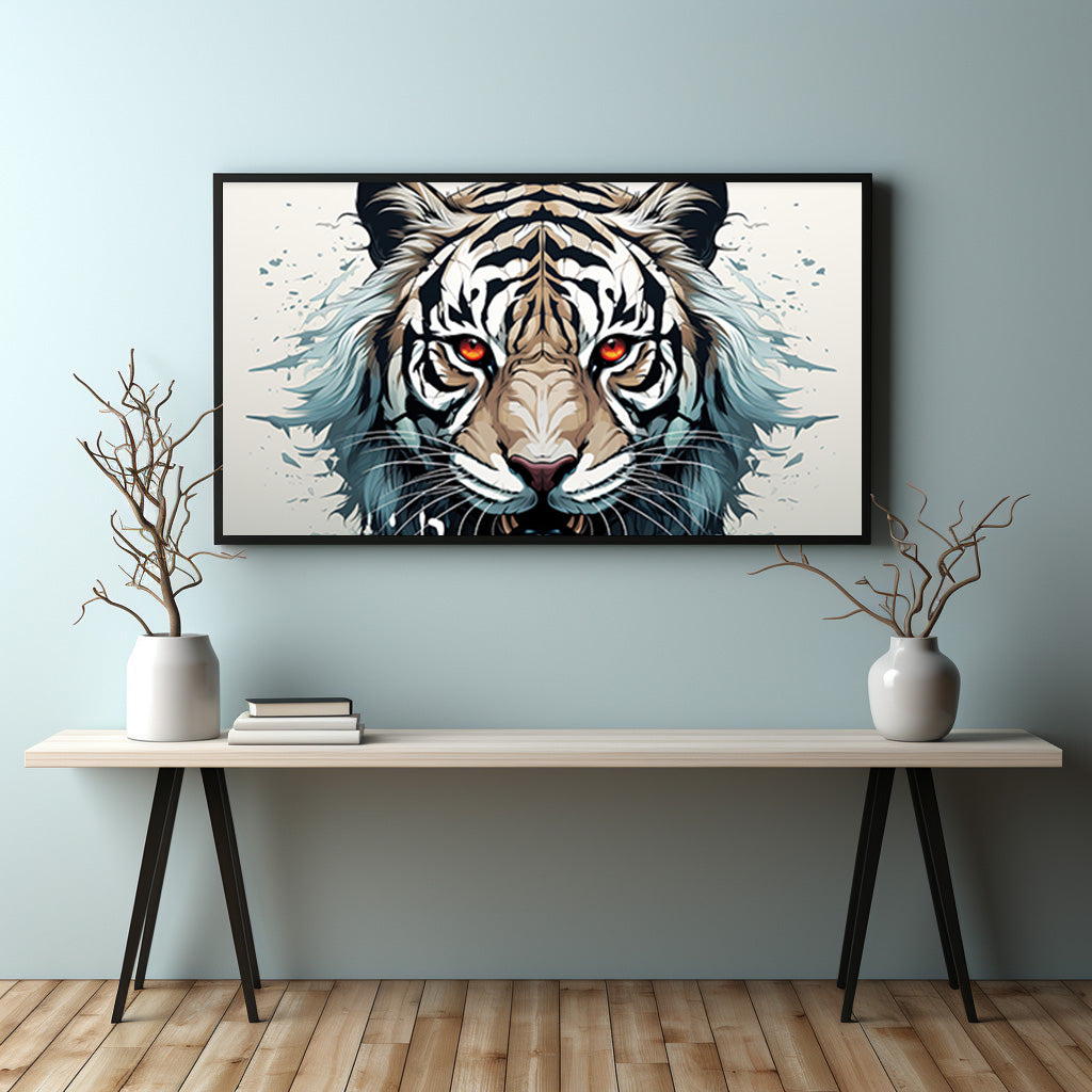145black-framed-chromaluxe-metal-printrma_mark_tiger_in_black_and_white_pop_art_style_on_a_white_back_89a15941-389e-4003-a510-4bfecffd54ff