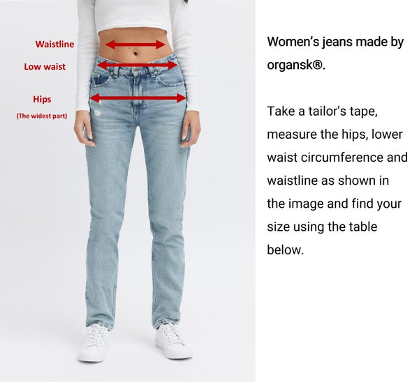Women's size chart | ORGANSK® – organsk®