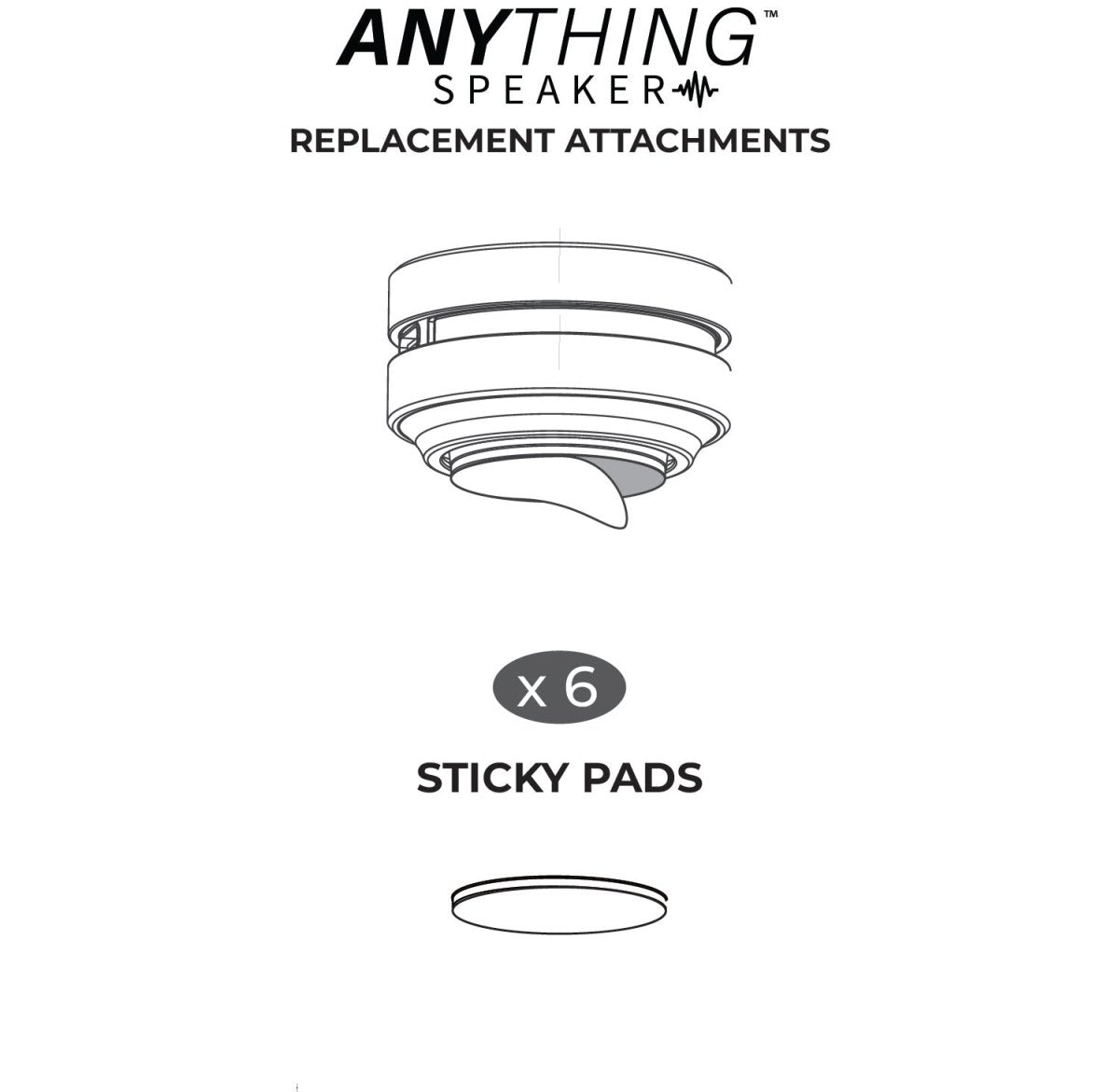 Anything Speaker - Sticky Pad Replacements (6) - Anything Speaker product image