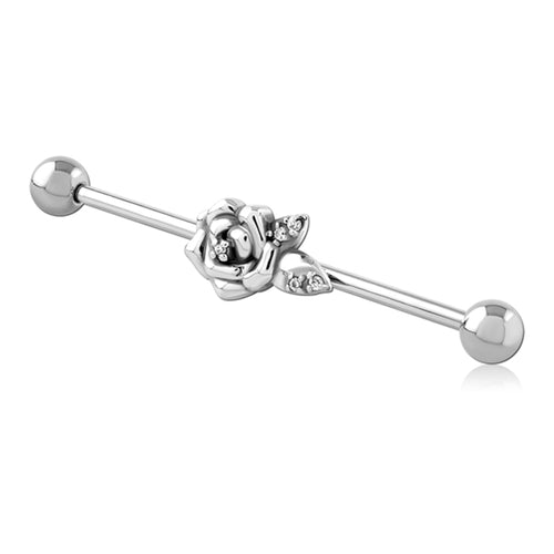 14g Rosebud CZ Industrial Barbell