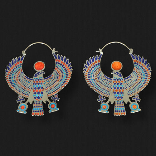 18g Egyptian Falcon Brass Earrings