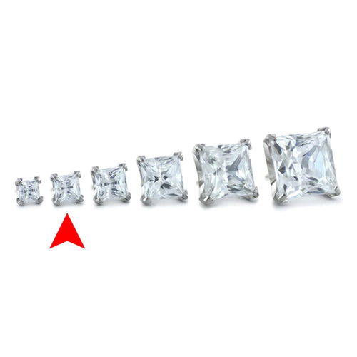 2.5mm Princess CZ Threadless End by NeoMetal