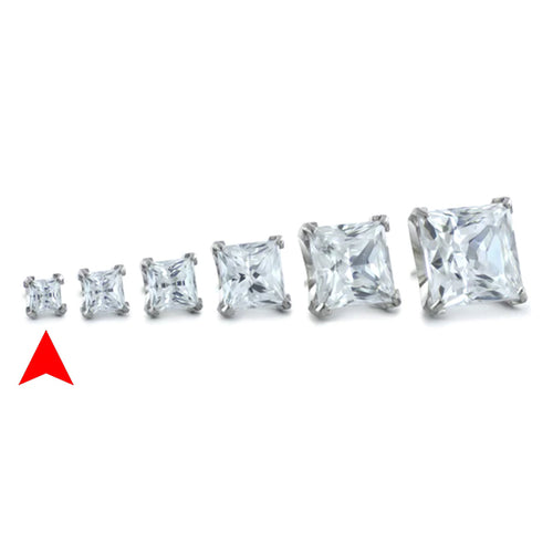 2mm Princess CZ Threadless End by NeoMetal