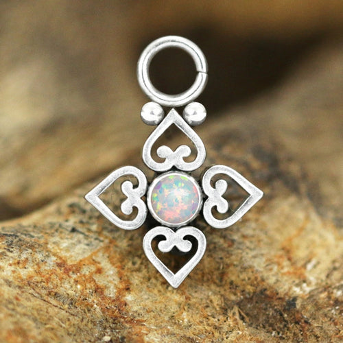 Bali Heart Opal Stainless Charm