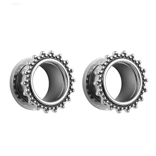 Beaded Stainless Screw-On Tunnels