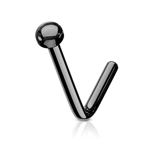 Dome Black L-bend Nose Stud