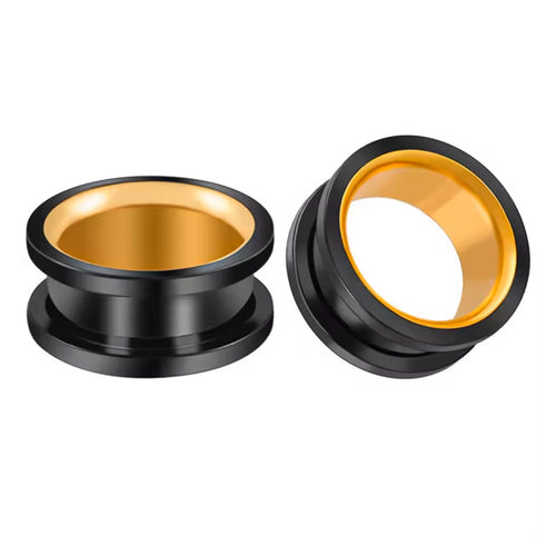 Black/Gold Screw-On Tunnels