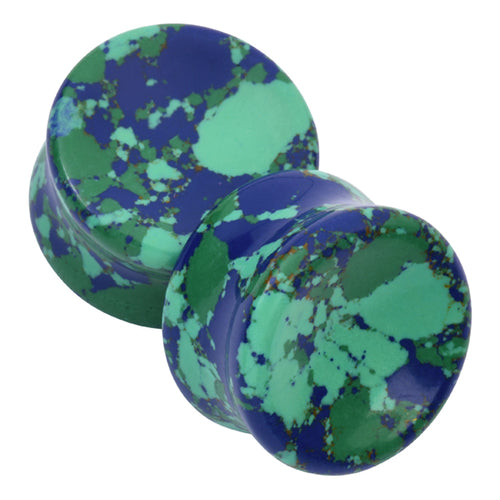 Blue & Green Concave Stone Plugs