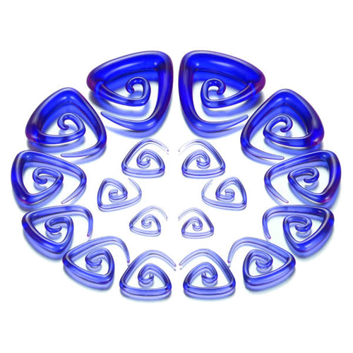 Blue Acrylic Trinity Spirals