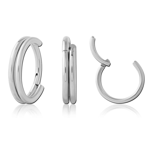 18g Double Stack Stainless Hinged Segment Ring