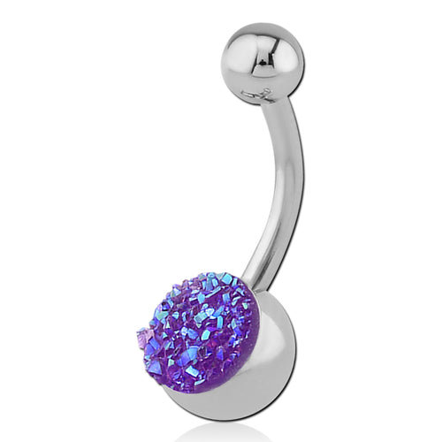 Druzy Stainless Belly Barbell