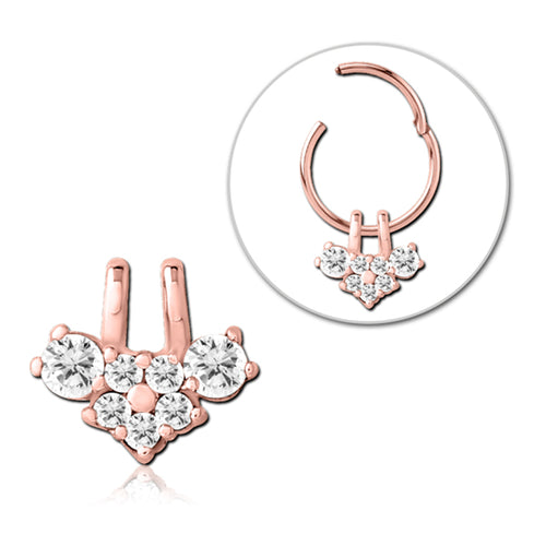 Flower CZ Rose Gold Ring Charm