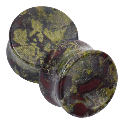 Plume Agate Concave Plugs