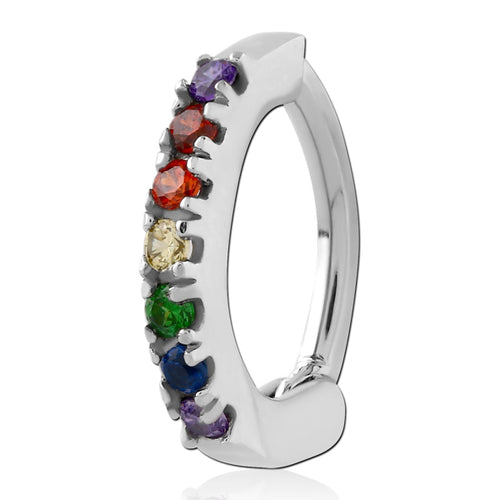 Rainbow CZ Stainless Belly Clicker