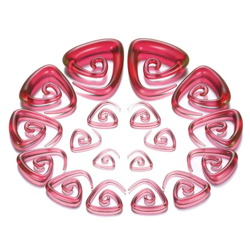 Red Acrylic Trinity Spirals