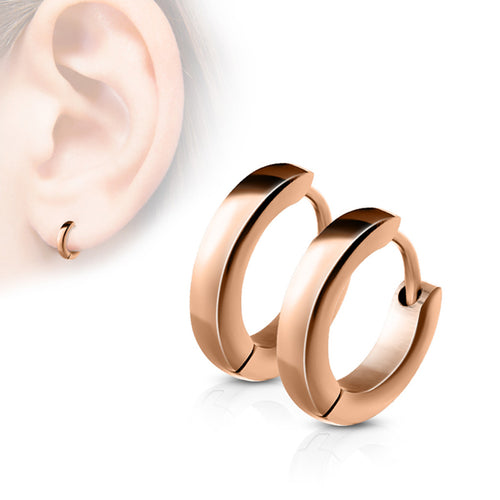 Rose Gold Small Hinged Hoop Earrings