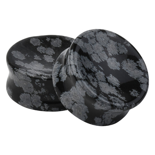 Snowflake Obsidian Concave Plugs