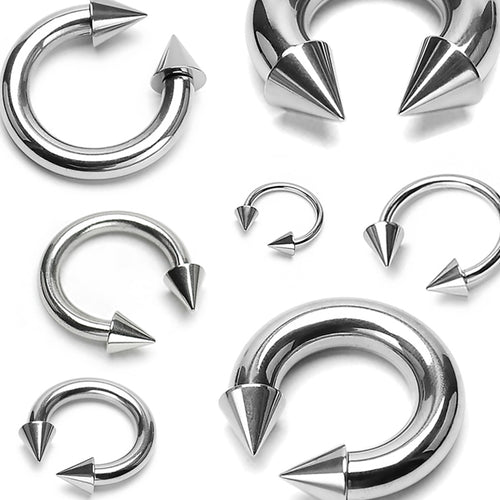 10g Spiked Stainless Circular Barbell