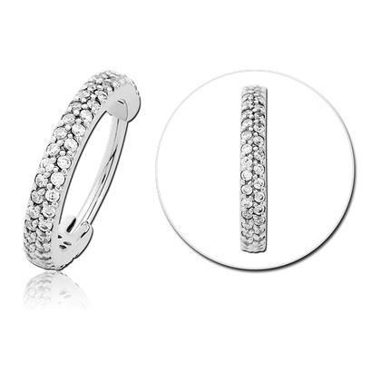 14g Jewelled CZ Stainless Hinged Ring