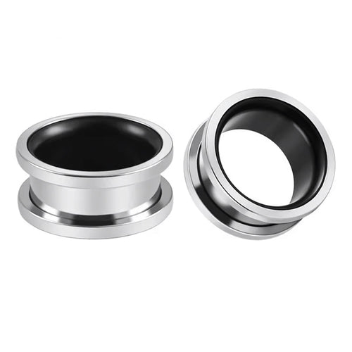 Stainless/Black Screw-On Tunnels