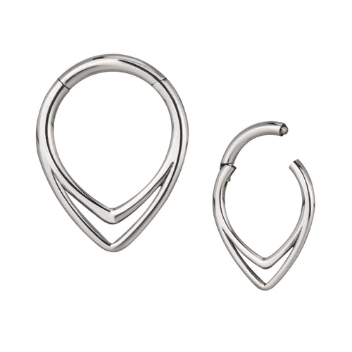 Double-V Titanium Hinged Ring