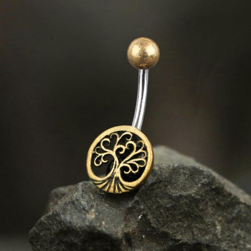 Tree Yellow Brass Belly Barbell