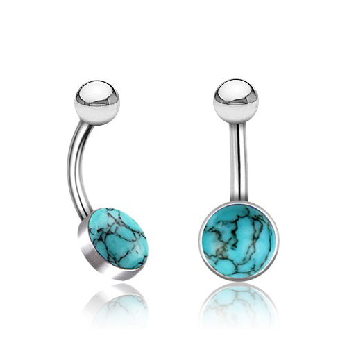 Turquoise Stainless Belly Barbell