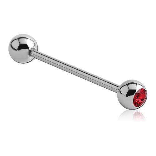 14g CZ Stainless Industrial Barbell