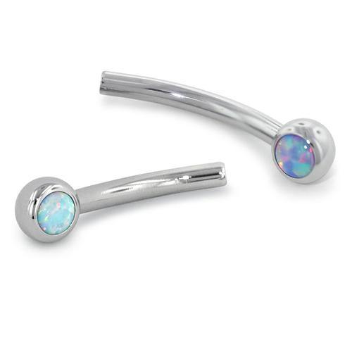 16g Threadless Cabochon Curved Barbell Post by NeoMetal