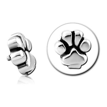 16g Paw Print Stainless End